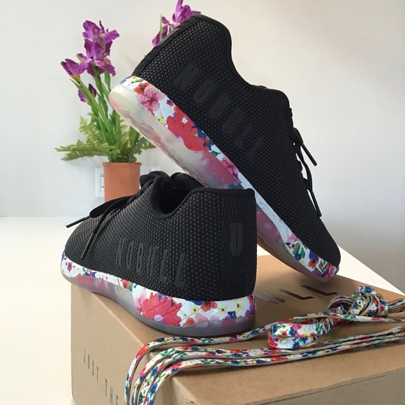 No Bull Project Shoes - NO BULL Black Floral Daisy Trainers New!!